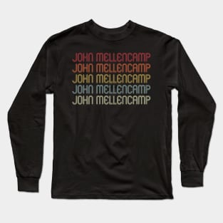 Retro Mellencamp Wordmark Repeat - Vintage Style Long Sleeve T-Shirt